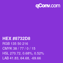 Color code: HEX #8732D8 | qconv.com