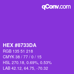 Color code: HEX #8733DA | qconv.com