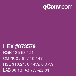 カラーコード: HEX #873579 | qconv.com