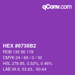 Color code: HEX #8738B2 | qconv.com