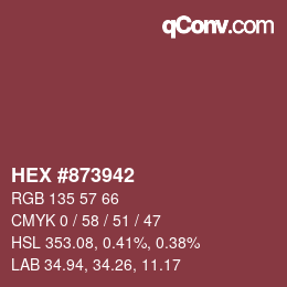 Color code: HEX #873942 | qconv.com