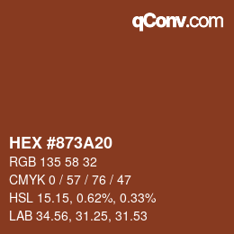 Color code: HEX #873A20 | qconv.com