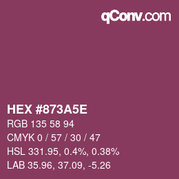 Color code: HEX #873A5E | qconv.com