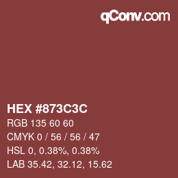 Color code: HEX #873C3C | qconv.com