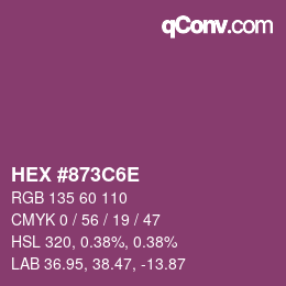 Color code: HEX #873C6E | qconv.com