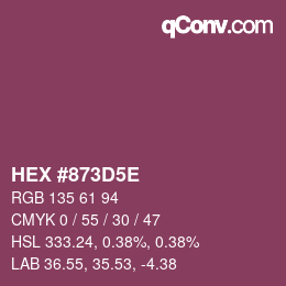 Color code: HEX #873D5E | qconv.com