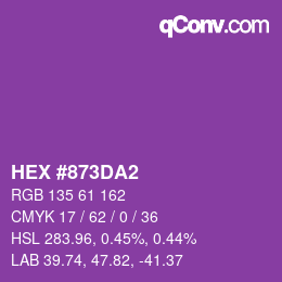 カラーコード: HEX #873DA2 | qconv.com