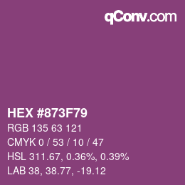 Color code: HEX #873F79 | qconv.com
