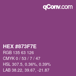Color code: HEX #873F7E | qconv.com