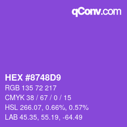 Color code: HEX #8748D9 | qconv.com