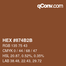 Color code: HEX #874B2B | qconv.com