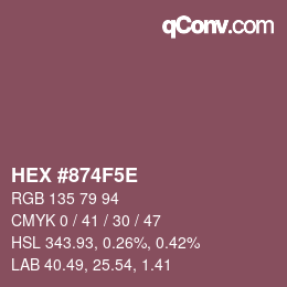 Color code: HEX #874F5E | qconv.com