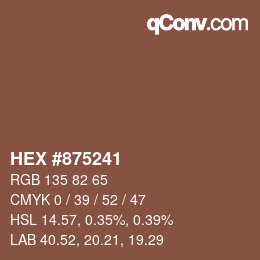 Color code: HEX #875241 | qconv.com