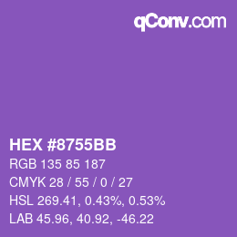 Color code: HEX #8755BB | qconv.com