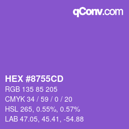 Color code: HEX #8755CD | qconv.com