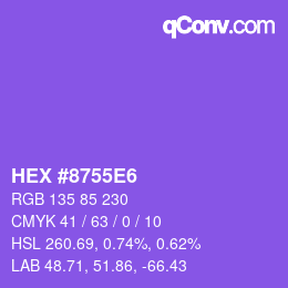 Color code: HEX #8755E6 | qconv.com