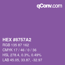 Farbcode: HEX #8757A2 | qconv.com