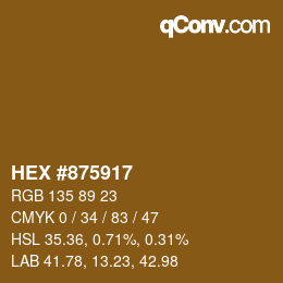 Color code: HEX #875917 | qconv.com