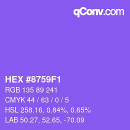 カラーコード: HEX #8759F1 | qconv.com