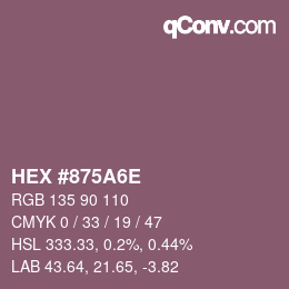 Farbcode: HEX #875A6E | qconv.com
