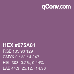 Código de color: HEX #875A81 | qconv.com