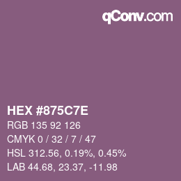 Color code: HEX #875C7E | qconv.com