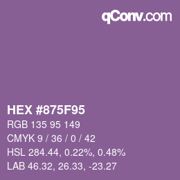 Código de color: HEX #875F95 | qconv.com