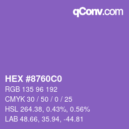 Código de color: HEX #8760C0 | qconv.com