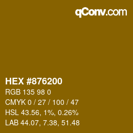 Color code: HEX #876200 | qconv.com