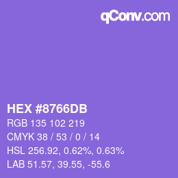カラーコード: HEX #8766DB | qconv.com