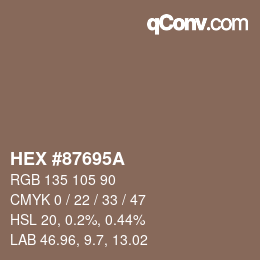 Código de color: HEX #87695A | qconv.com