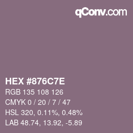 Color code: HEX #876C7E | qconv.com