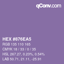 Color code: HEX #876EA5 | qconv.com