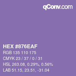 Color code: HEX #876EAF | qconv.com