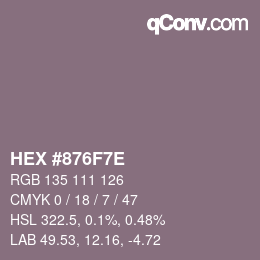 Color code: HEX #876F7E | qconv.com