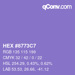 Color code: HEX #8773C7 | qconv.com