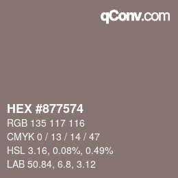 カラーコード: HEX #877574 | qconv.com