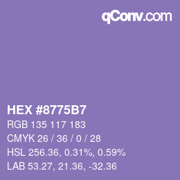 カラーコード: HEX #8775B7 | qconv.com