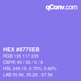 Color code: HEX #8775EB | qconv.com