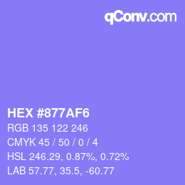 Color code: HEX #877AF6 | qconv.com