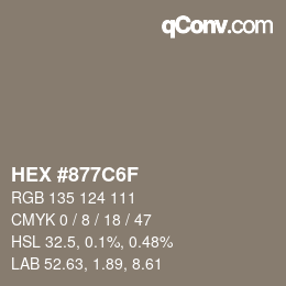 Código de color: HEX #877C6F | qconv.com