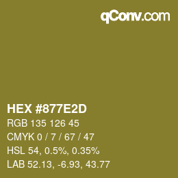 Color code: HEX #877E2D | qconv.com