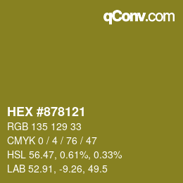 Farbcode: HEX #878121 | qconv.com