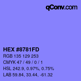 Color code: HEX #8781FD | qconv.com