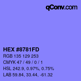 Color code: HEX #8781FD | qconv.com