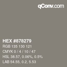 Color code: HEX #878279 | qconv.com