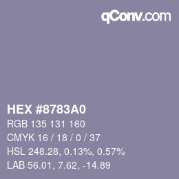 颜色代码: HEX #8783A0 | qconv.com
