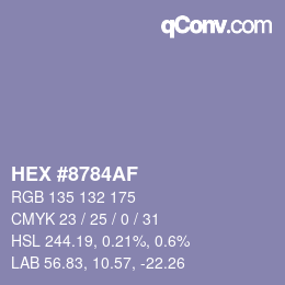 颜色代码: HEX #8784AF | qconv.com