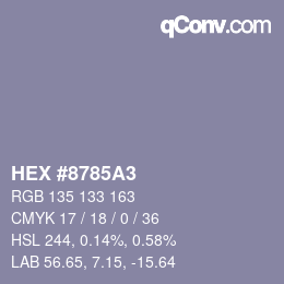 Código de color: HEX #8785A3 | qconv.com