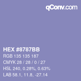 Color code: HEX #8787BB | qconv.com